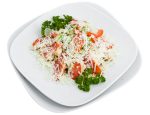 Warm salad with sesame tuna