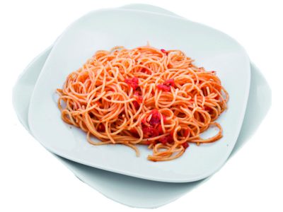 Спагетти с соусом из свежих помидоров с оливковым маслом и чесноком